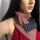 Limited Edition Handmade America 250 Celebration Bandana | Reverse Flag Design Rustic Patriotic Neck & Hair Scarf with Optional Crystal Sparkle