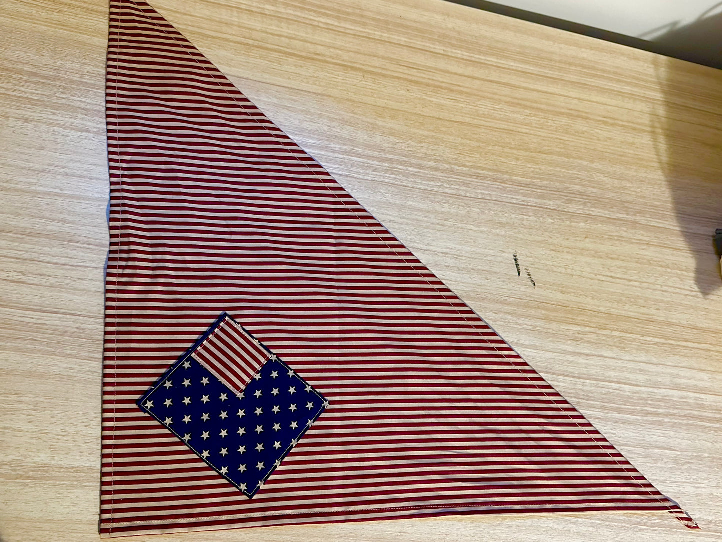 Limited Edition Handmade America 250 Celebration Bandana | Reverse Flag Design Rustic Patriotic Neck & Hair Scarf with Optional Crystal Sparkle