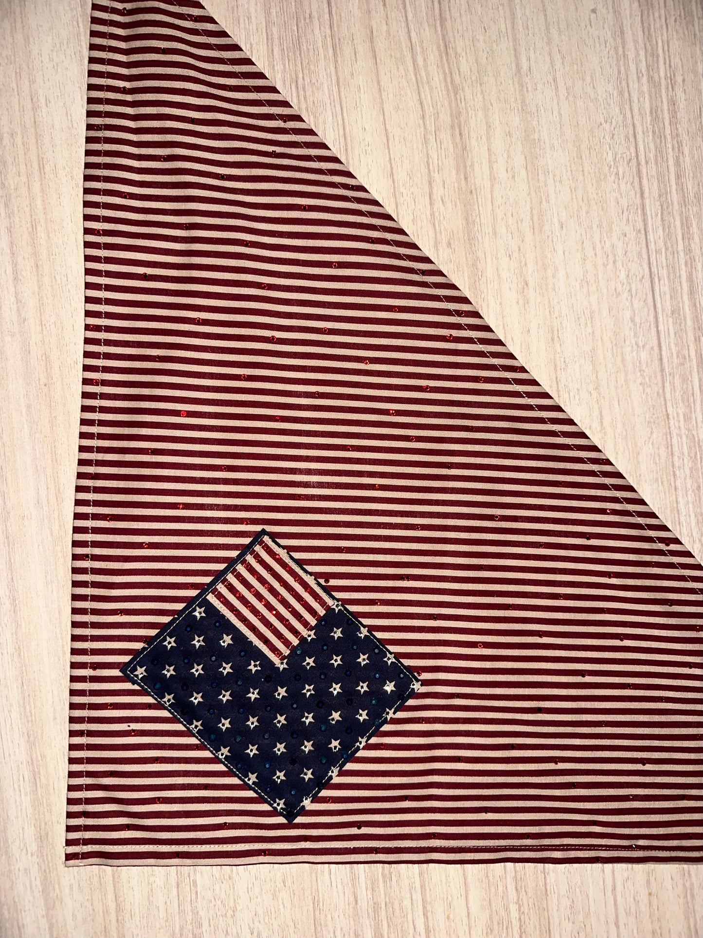 Limited Edition Handmade  | Reverse Flag Design Crystalized Rustic Patriotic Neck & Hair Scarf
